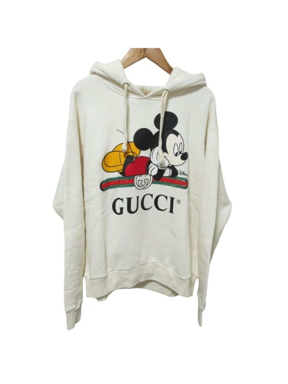 Gucci Disney Collaboration Mickey Logo Print Sweatshirt Hoodie XXS Off White